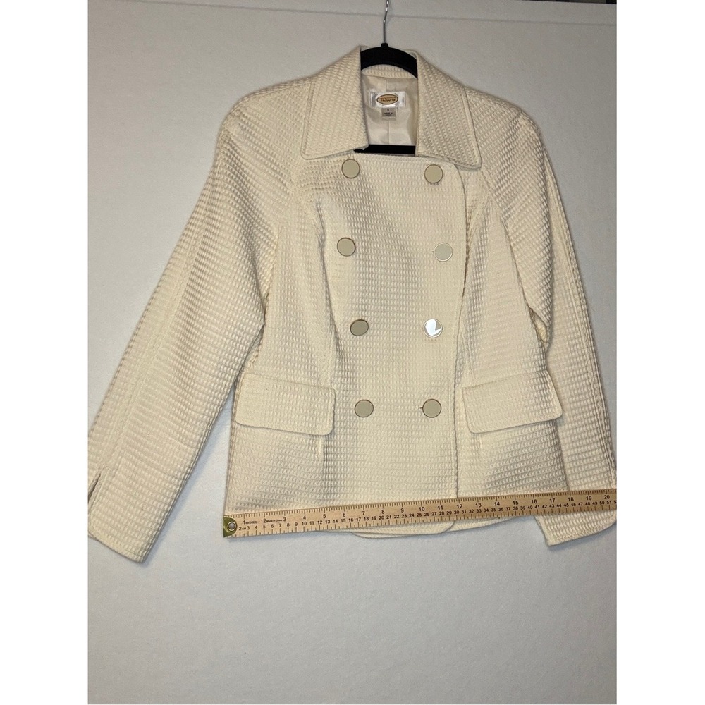 Talbots Ivory Textured‎ Double-Breasted Jacket – Size 8 - Picture 9 of 11